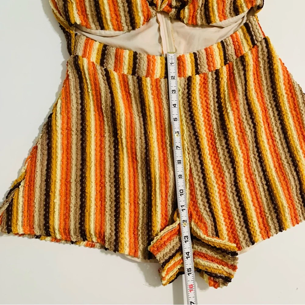 Romper Halter Top 
The Sang Multi Color Striped Size Medium Cut Out Mid-Section - Picture 7 of 8